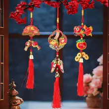 新年の装飾用緑植物ハンギングアクセサリー【お祝いムード・リビング用】
