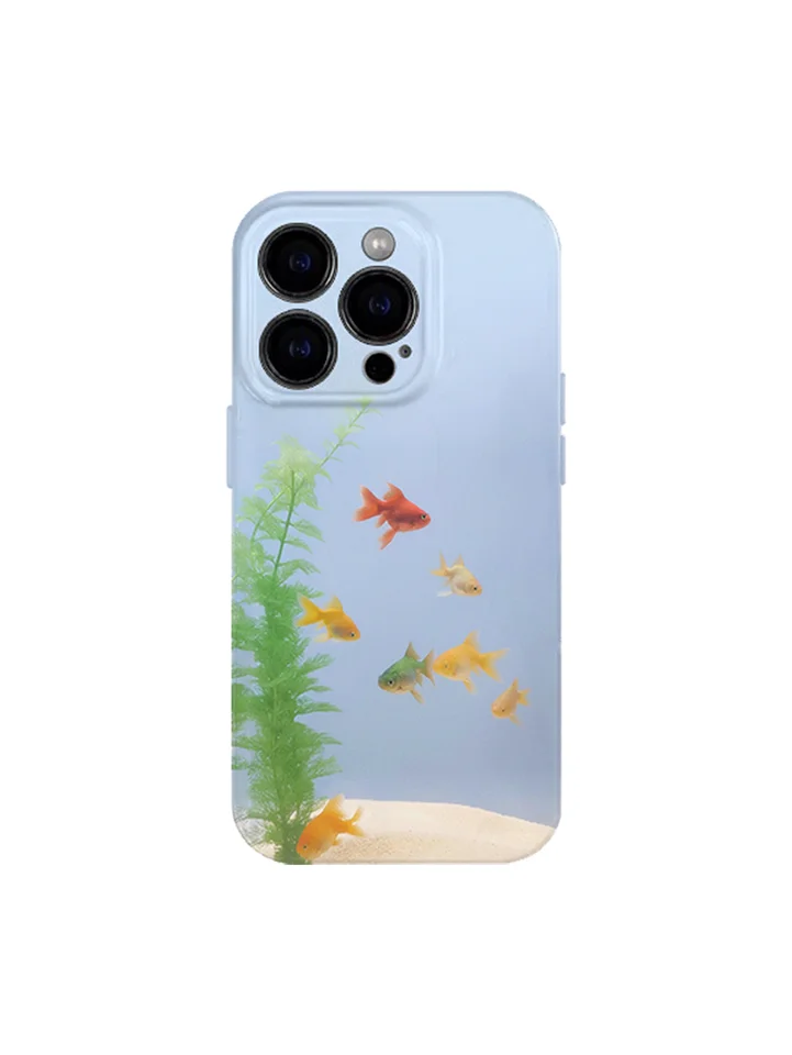 スマホケース 金魚 アート クリア シンプル おしゃれ iPhone Android 対応