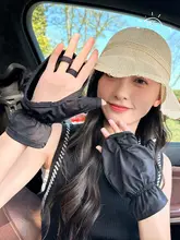 涼感素材使用！指ぬきデザインのUVカット運転用手袋【タッチパネル対応・夏用・ショートタイプ】