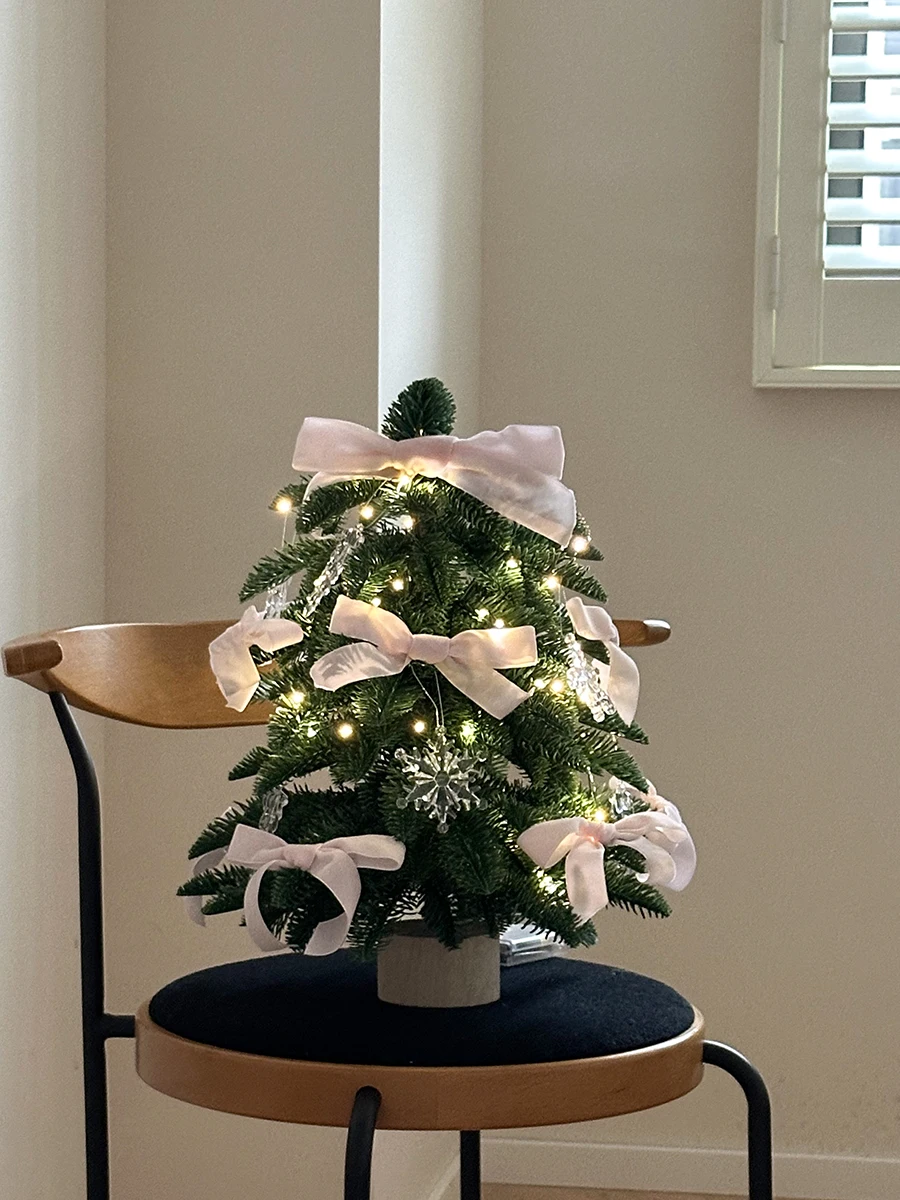 ミニリボン付きクリスマスツリー：DIYデスク トップ装飾の実用性とシーン別適用