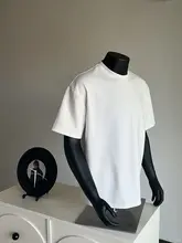白色のショルダーシャート袖Tシャツ【高級感あるコットン・小さな襟・アメリカンスタイル】