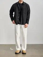 シャツジャケット メンズ 長袖 テンセル リネン 無地 ポケット ミニマル 優しい肌触り デイリー 「LUUD」