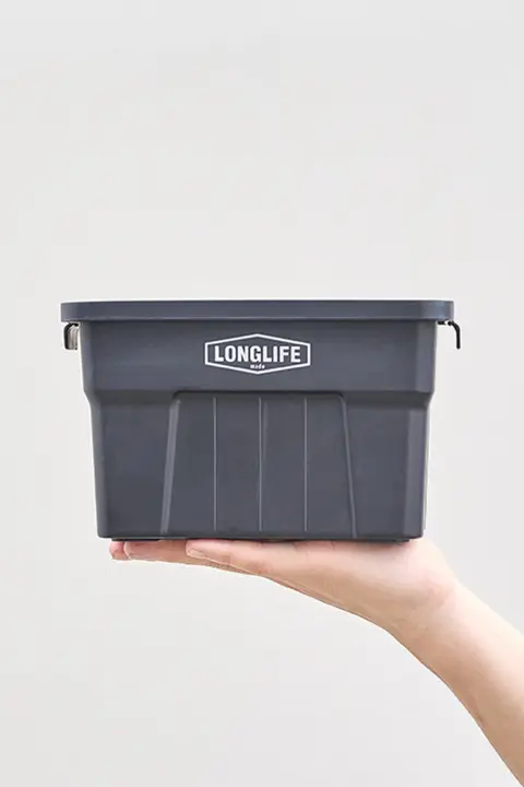アウトドア収納ボックス【防水・工業デザイン・蓋付き・コーヒーテーブル用】