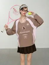 運動用ロマンチックパーカー【ライトピンクとブラウンの切替・ゆったりデザイン・秋用】