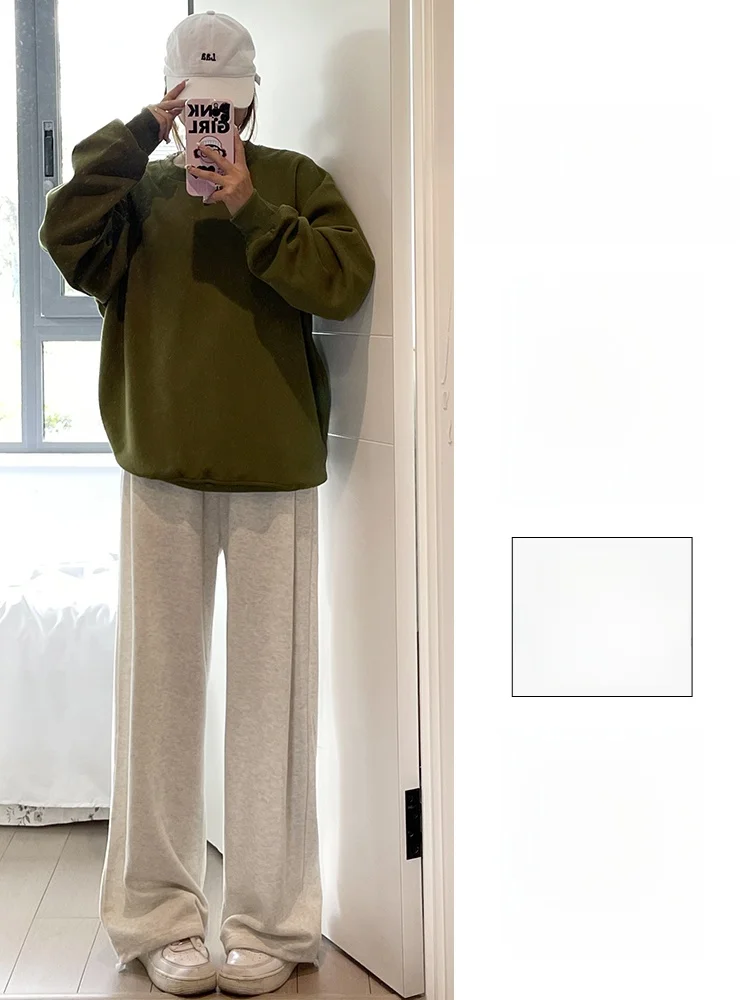 スウェット テーパードパンツは通勤に使える？白灰色の裏起毛阔腿パンツが解決するリアルな悩み