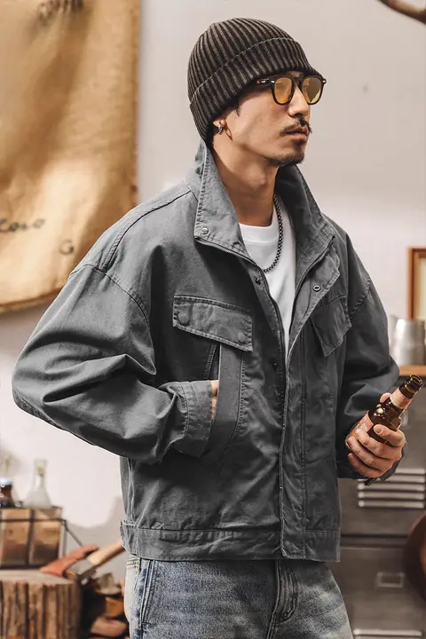 アメリカンビンテージ工業用ジャケット【春秋用・ワイドフィット・アウトドア対応】
