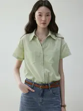シンプルなポロ襟のゆったり通勤用半袖シャツ【着心地の良いカジュアルスタイル・女性用】
