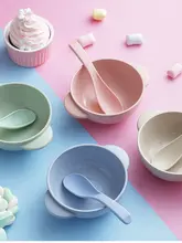 子供用 転倒防止 耐熱ベビー食器セット【かわいいデザイン・スプーン付き・家庭用】