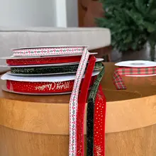 クリスマス用ラッピングリボン【ベルベット・カラフル・デコレーション用】