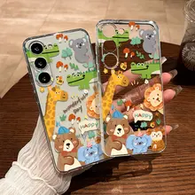 サムスンS26用スマホケース【透明・動物デザイン・全包タイプ・柔らかい素材・耐衝撃性】