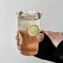 シンプルな高硼珪酸ガラスカップ【大容量・ラテ・果茶・冷飲用】
