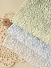 緑青灰色の花柄ポリエステル製  自作新中式トップスワンピース・旗袍風・シワの出にくい素材