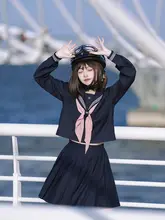 オリジナルJK制服【グレー・ピンク・紺色・長袖・冬用】（セットアップ対応）
