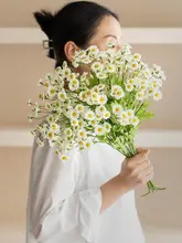 デイジー 装飾花 テーブル グリーン 高級フラワーアート 偽物の花