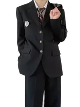 黒色 メンズ制服風ジャケット【春用・中長丈・学生向け】