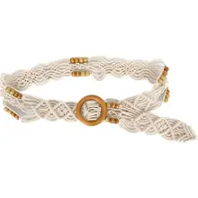 レトロフレンチスタイルの麻ロープウエストベルト【エレガントなデザイン・装飾・幅広いコーディネートに最適】（セットアップ対応）