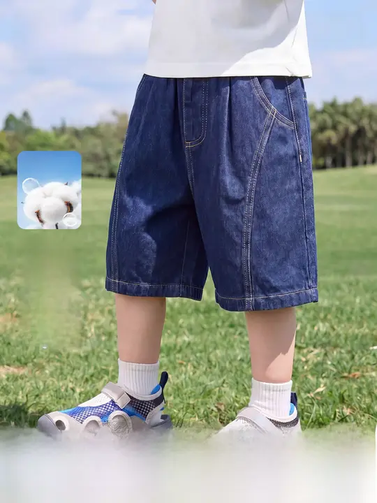男の子用 コットンデニム ハーフパンツ【夏用・カジュアル】（セットアップ対応）