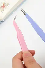 カラフル手帳用ピンセット【曲がった先端・和紙テープ・ステッカー用・手帳ツール】