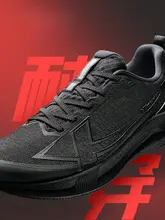 Xtep ランニングシューズ メンズ ユニセックス ブラック 衝撃吸収 耐久性 スニーカー