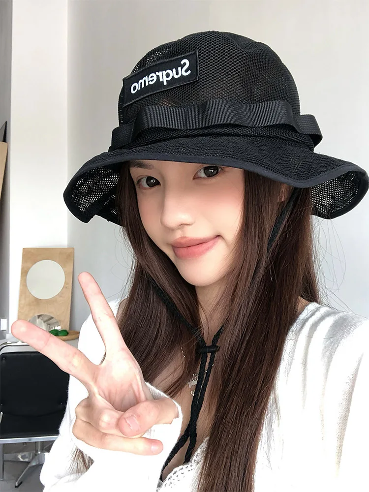 ファッション速乾性通気性バケットハット女性夏薄い：通気性と快適性を重視した夏用女性キャップ