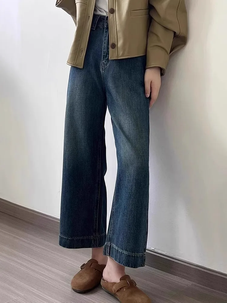 大きいサイズのレトロ9分丈ストレートデニムパンツのサイズ選び方とフィット感ガイド
