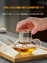 ティーポット 小型 家庭用 ガラス フィルター 高温耐性 厚手 ミニ 功夫茶具