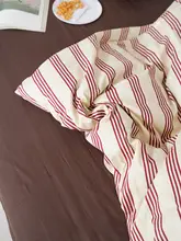 Life9rapher 中古ピンクストライプコットン寝具セット【レトロ・学生用・ウォッシャブル】