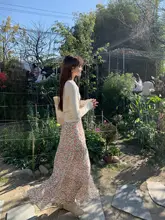 春夏用 高腰フラワープリントミディスカート【美しいシルエット】（セットアップ対応）