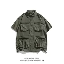 快適な着心地！アウトドア用 複数ポケット付き速乾半袖シャツ【防水機能・ゆったりデザイン・夏用】
