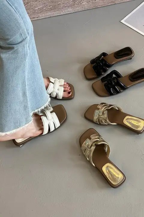 女性用夏用 越境デザイン 編み込みヒールサンダル【レトロスタイル・フレンチテイスト】