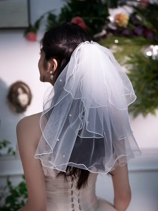 結婚式用ヘッドドレス【ショートタイプ・高級感・ドレス用】