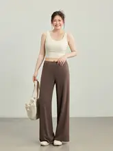 快適なフィット感の高腰ヨガパンツ【柔らかい素材・ワイドレッグ・仕様】（セットアップ対応）