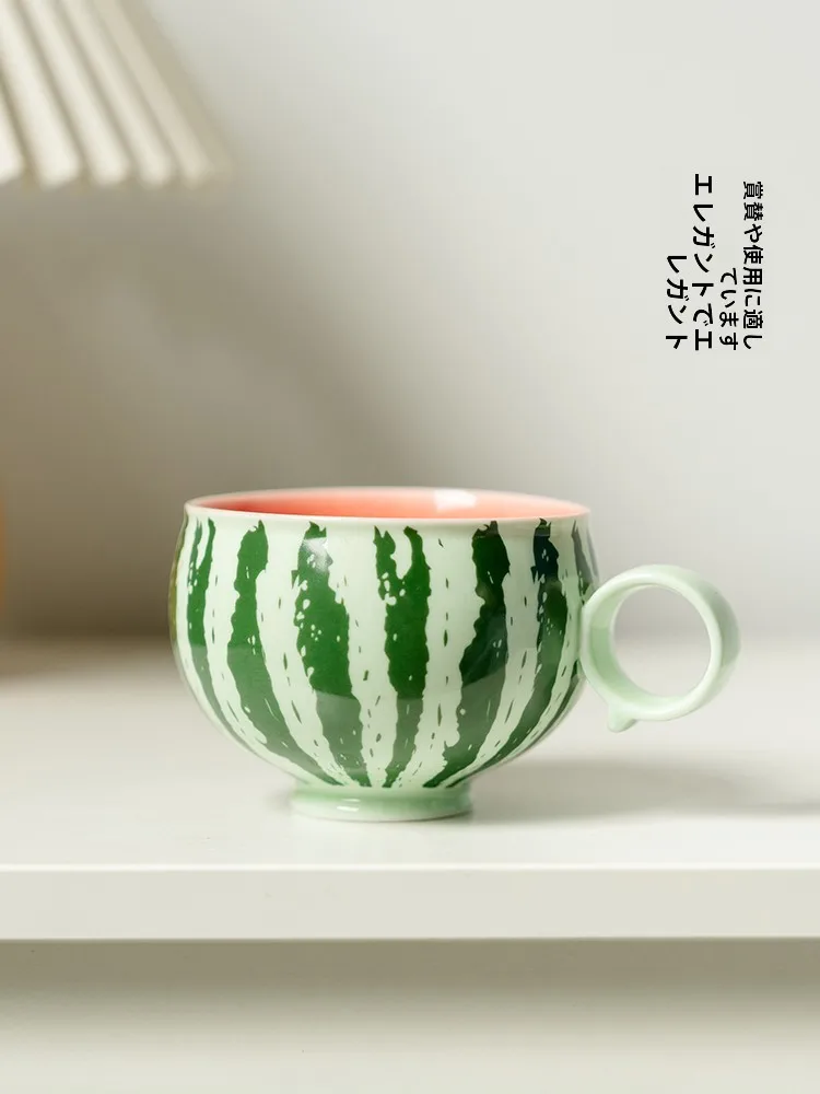 新中式スイカモチーフカフェカップ：小清新デザインの陶器製マグカップの実用性と使い方