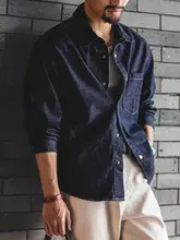 リヨセル麻混紡デニムシャツ【メンズ・長袖・カジュアル・大きいサイズ】