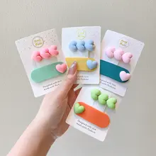 カラフルハートデザインの夏用ヘアクリップ【可愛い前髪用・サイドクリップ】
