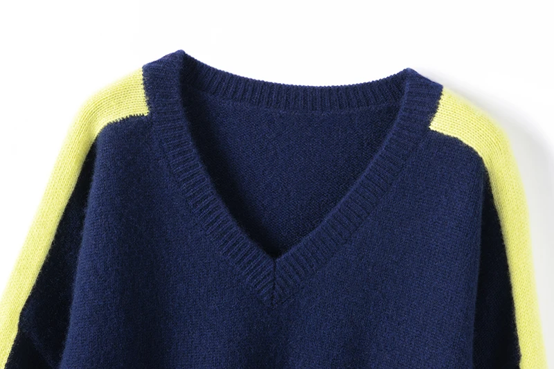 カラー セーター おすすめモデル：冬凤凰のカシミヤニットVネック・加厚山羊绒