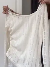 フィット 白色長袖Tシャツ【春用・レース・体型カバー】（セットアップ対応）