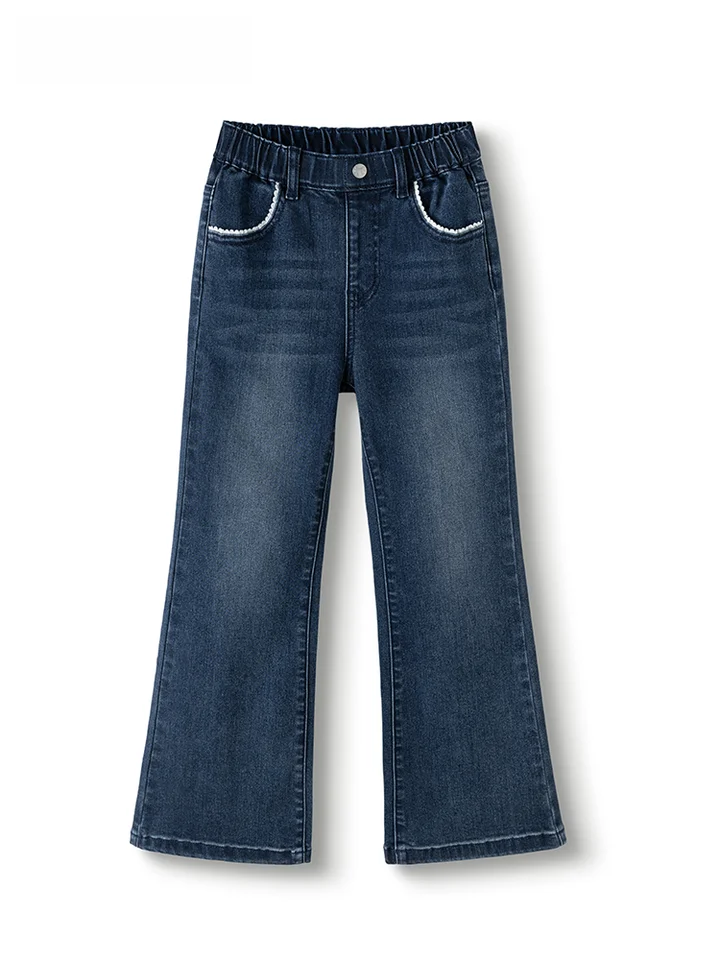 デニムパンツ キッズ ガールズ スリム フレア 秋物 「Balabala」