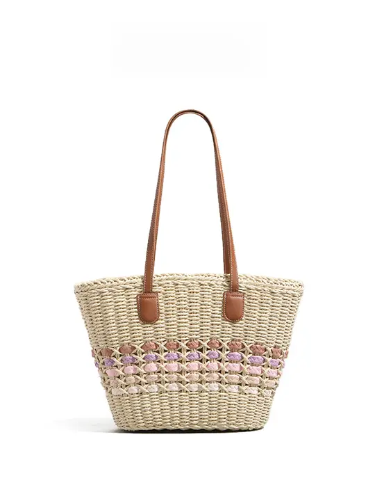 スタイルスタジオ レトロコントラストカラー織りバッグ