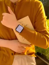 高級感漂うゴールドハートデザインのステンレス製チェーンバンド【iWatch用・ファッションスタイル】