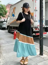 した雰囲気のTシャツワンピース【夏用・ビッグシルエット・リゾートスタイル】（セットアップ対応）