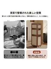 中古風のキャスター付きランドリーバスケット【家用・衣類収納・ぬいぐるみ収納】