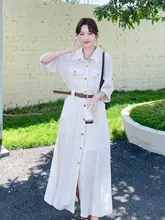 イタリアンカラーのロングシャツワンピース【感・通勤スタイル】
