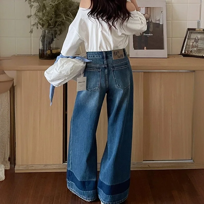 デニムシャツに合うパンツ レディース：代嘉儿の春用ワイドレッグデニムパンツが解決するスタイルの悩み