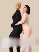 デロン発熱保暖インナー【女性用・大きいサイズ・長袖・ロングパンツ・裏起毛】（セットアップ対応）