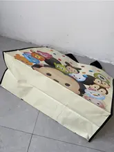 かわいいカートゥーンデザインの大容量防水編みバッグ【エコバッグ・ショッピング用・肩掛けタイプ】