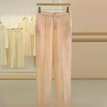 通勤風 ストレートフィットパンツ【デザイン・夏用・束脚】