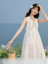 レディース 夏用カジュアルドレス【ビーチリゾート・重ね着・中長丈・2点セット】
