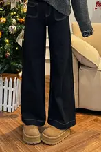 ゆったりしたシルエットのデニムパンツ【カジュアル・体型カバー】（セットアップ対応）