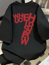 エレガントなデザインの7印花短袖Tシャツ【男女兼用・ラウンドネック・ゆったりタイプ】